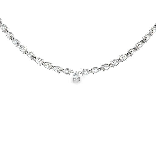 Bids.com 15.00ct Lab Grown Diamond Tennis 14KT White Gold Pendants White Smoke 17