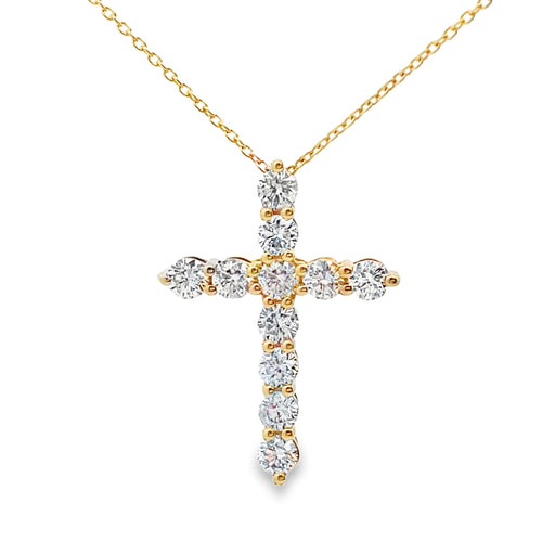 Bids.com .56ct Diamond Cross Religious Pendant 14KT Yellow Gold Pendants