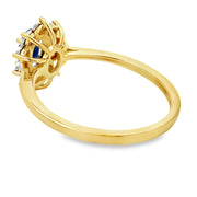 Bids.com .63ct Sapphire Diamond Ring 10KT Yellow Gold Rings