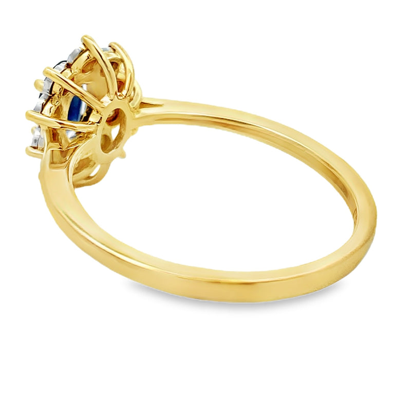 Bids.com .63ct Sapphire Diamond Ring 10KT Yellow Gold Rings