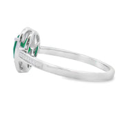 Bids.com .55ct Chalcedony Diamond Ring 10KT White Gold Rings