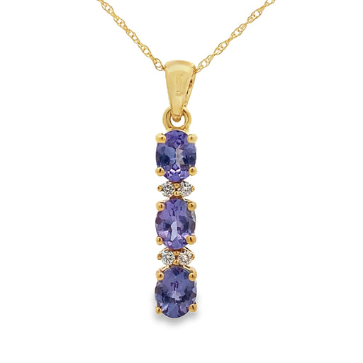 Bids.com Tanzanite Diamond Fashion Pendants 10KT Yellow Gold Pendants