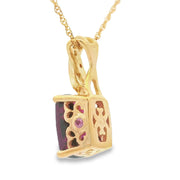 Bids.com 1.63ct Garnet Diamond Fashion Pendants 10KT Yellow Gold Pendants