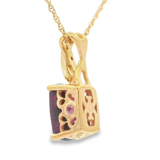Bids.com 1.63ct Garnet Diamond Fashion Pendants 10KT Yellow Gold Pendants