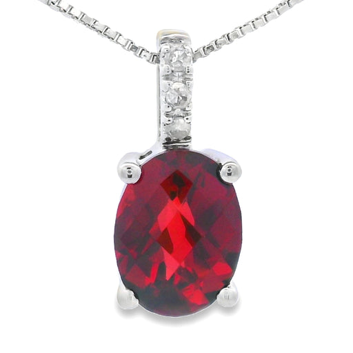 Bids.com 1.34ct Garnet Diamond Fashion Pendants 10KT White Gold Pendants