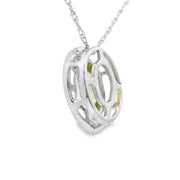 Bids.com .52ct Peridot Diamond Fashion Pendants 10KT White Gold Pendants