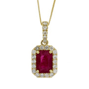 Bids.com 1.25ct Ruby Diamond Fashion Pendants 14KT Yellow Gold Pendants