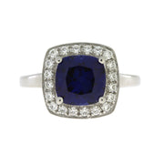 Bids.com Created Sapphire Moissanite Ring Sterling Silver Rings