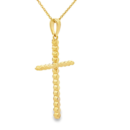 Bids.com .21ct Diamond Cross Religious Pendant 14KT Yellow Gold Pendants