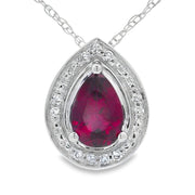 Bids.com .52ct Garnet Diamond Fashion Pendants 10KT White Gold Pendants