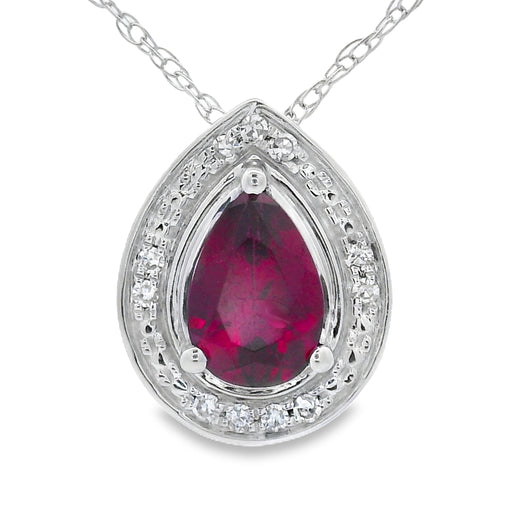Bids.com .52ct Garnet Diamond Fashion Pendants 10KT White Gold Pendants