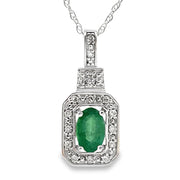 Bids.com .57ct Emerald Diamond Fashion Pendants 10KT White Gold Pendants