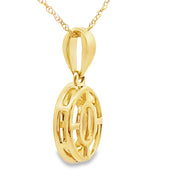 Bids.com Rose Quartz Diamond Fashion Pendants 10KT Yellow Gold Pendants