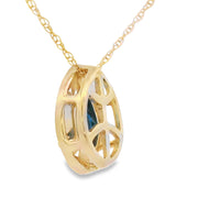 Bids.com Sapphire Diamond Fashion Pendants 10KT Yellow Gold Pendants