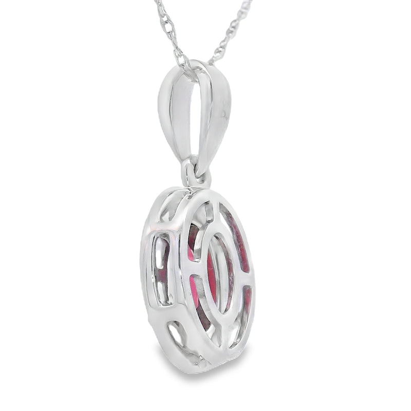 Bids.com .58ct Garnet Diamond Fashion Pendants 10KT White Gold Pendants
