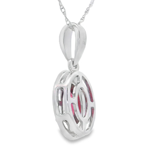 Bids.com .58ct Garnet Diamond Fashion Pendants 10KT White Gold Pendants