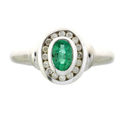 Bids.com .60ct Emerald Diamond Ring 10KT White Gold Rings