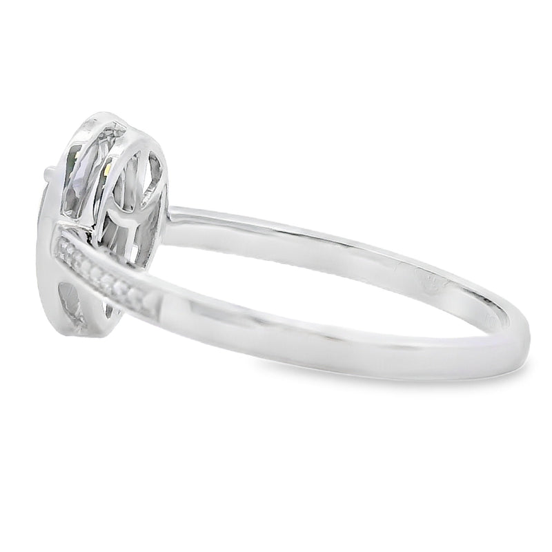 Bids.com .46ct Quartz Diamond Ring 10KT White Gold Rings