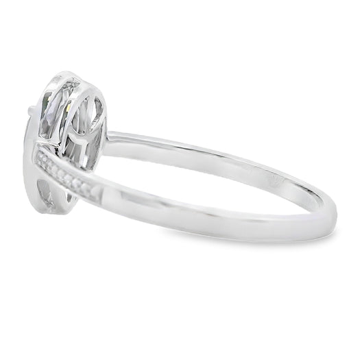 Bids.com .46ct Quartz Diamond Ring 10KT White Gold Rings