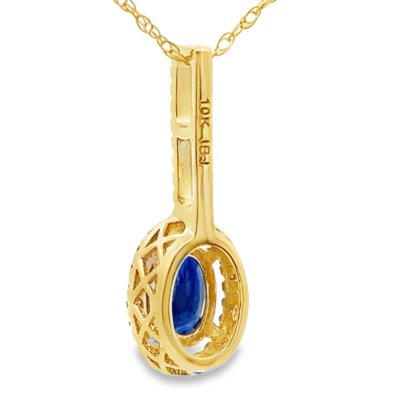 Bids.com Sapphire Diamond Fashion Pendants 10KT Yellow Gold Pendants