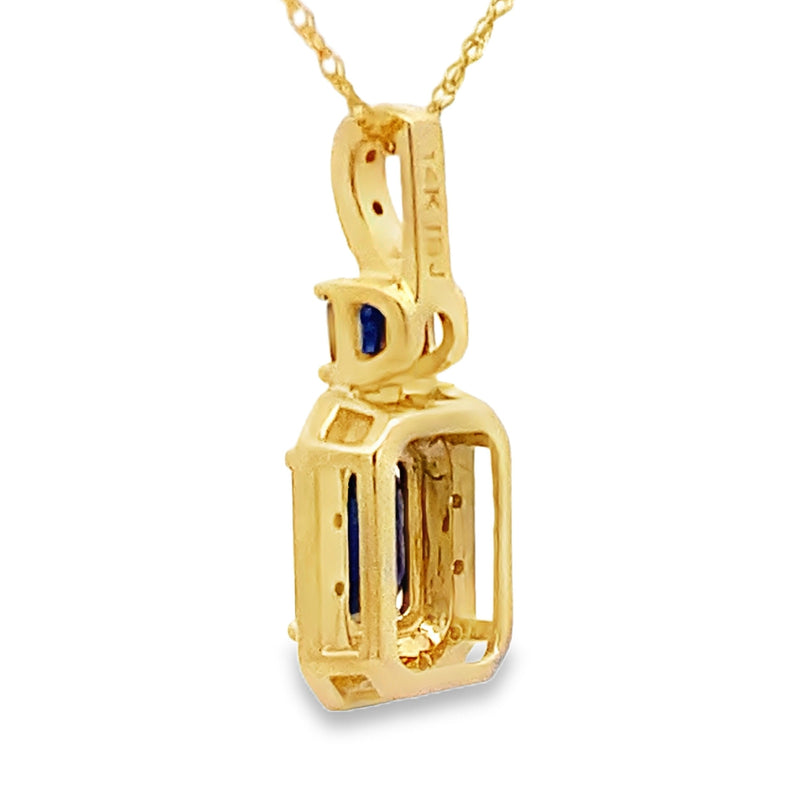 Bids.com Sapphire Diamond Fashion Pendants 14KT Yellow Gold Pendants