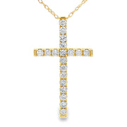 Bids.com .33ct Diamond Cross Religious Pendant 14KT Yellow Gold Pendants