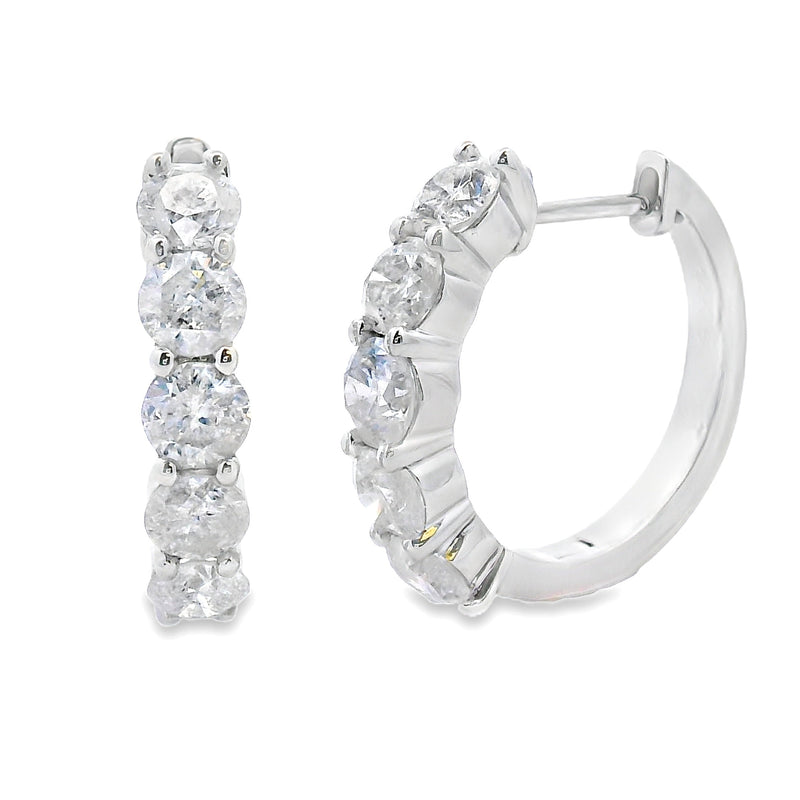 Bids.com 2.00ct Diamond Hoop Earrings 14KT White Gold Earrings