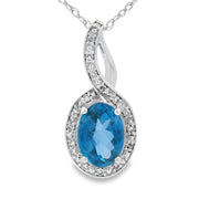Bids.com London Blue Topaz Fashion Pendants 10KT White Gold Pendants