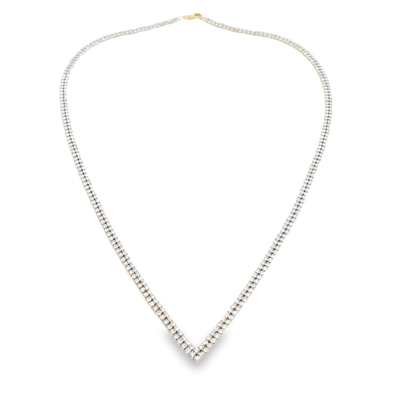 Bids.com 7.00ct Diamond Tennis Necklace 14KT Yellow Gold Pendants