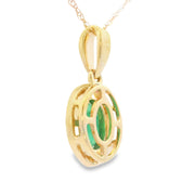 Bids.com .46ct Emerald Diamond Fashion Pendants 10KT Yellow Gold Pendants
