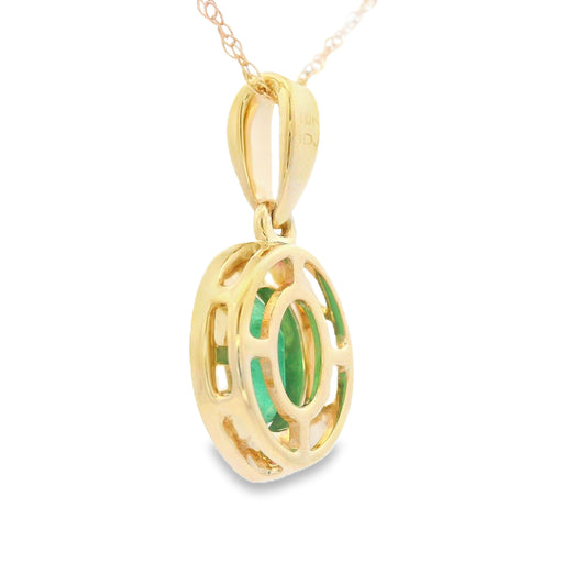 Bids.com .46ct Emerald Diamond Fashion Pendants 10KT Yellow Gold Pendants