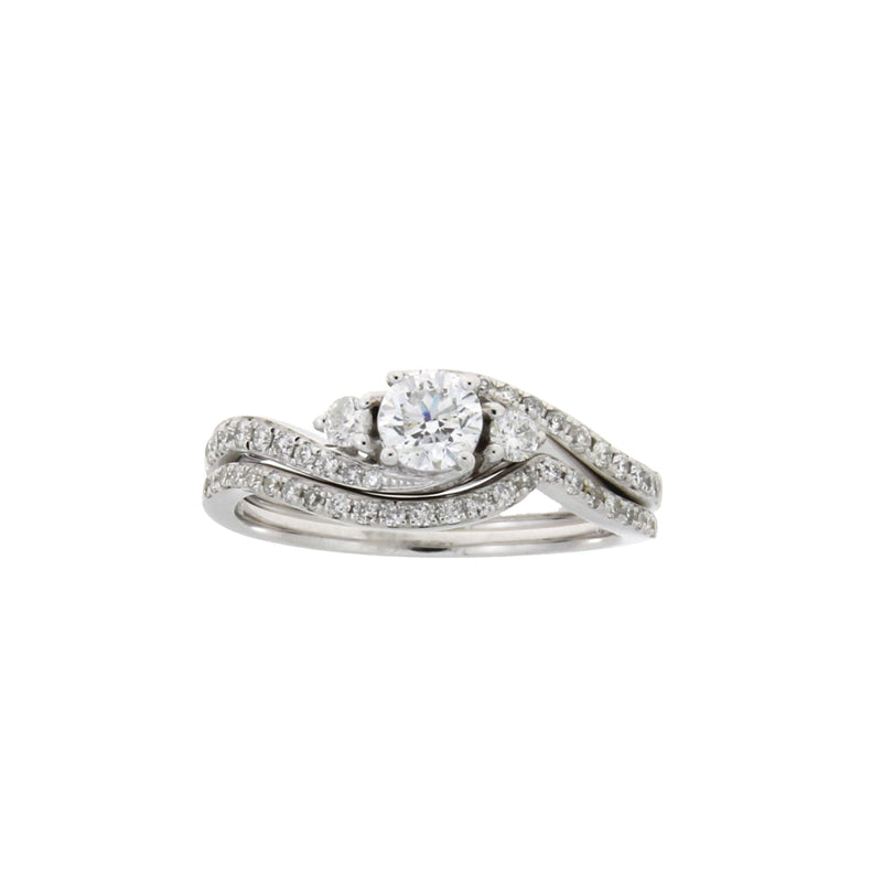 Bids.com .70ct Diamond Engagement Ring Set 14KT White Gold Rings