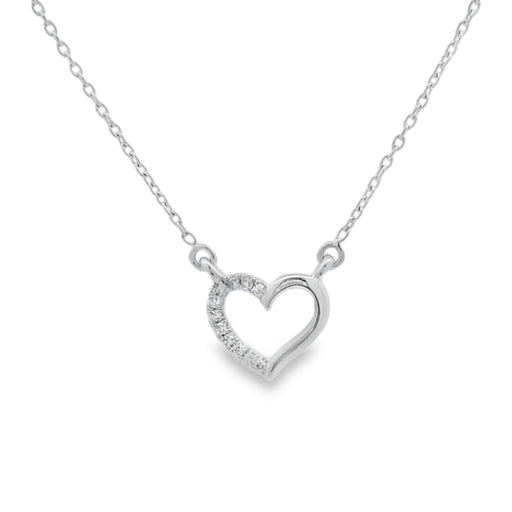 Bids.com .03ct Diamond Heart Love Pendant 14KT White Gold Pendants