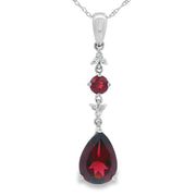 Bids.com 2.25ct Garnet Diamond Fashion Pendants 14KT White Gold Pendants
