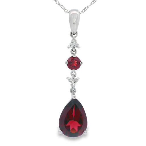 Bids.com 2.25ct Garnet Diamond Fashion Pendants 14KT White Gold Pendants