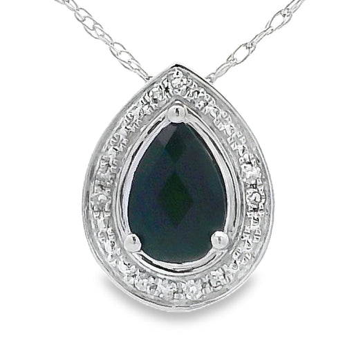 Bids.com .03ct Onyx Diamond Fashion Pendants 10KT White Gold Pendants