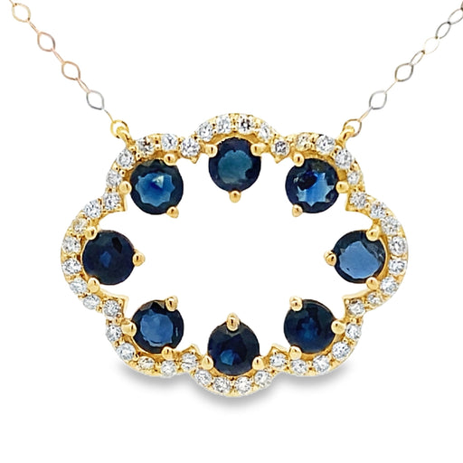 Bids.com Sapphire Diamond Fashion Pendants 14KT Yellow Gold Pendants