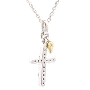 Bids.com .15ct Diamond Cross Religious Pendant Sterling Silver Pendants