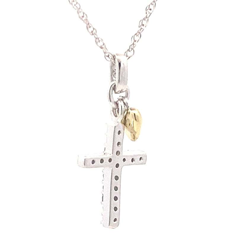 Bids.com .15ct Diamond Cross Religious Pendant Sterling Silver Pendants