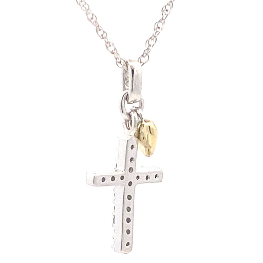 Bids.com .15ct Diamond Cross Religious Pendant Sterling Silver Pendants