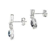 Bids.com .59ct London Blue Topaz Dangle Earrings 10KT White Gold Earrings