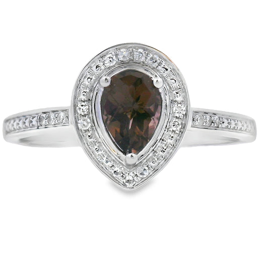 Bids.com .46ct Quartz Diamond Ring 10KT White Gold Rings