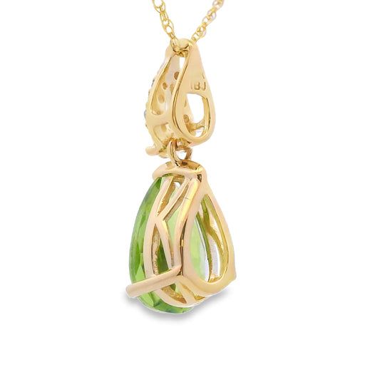 Bids.com Peridot Diamond Fashion Pendants 10KT Yellow Gold Pendants
