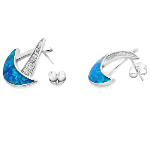 Bids.com Created Opal Dangle Earrings Sterling Silver Earrings
