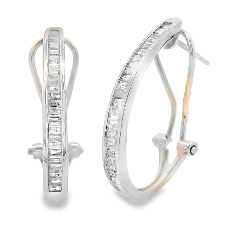 Bids.com .50ct Diamond Hoop Earrings 14KT White Gold Earrings