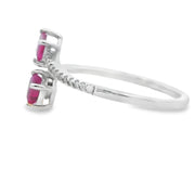 Bids.com .57ct Ruby Diamond Ring 14KT White Gold Rings