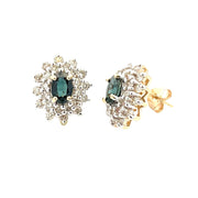 Bids.com 2.30ct Sapphire Diamond Earrings 14KT Yellow Gold Earrings