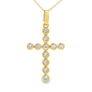 Bids.com .31ct Diamond Cross Religious Pendant 14KT Yellow Gold Pendants