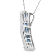 Bids.com Sapphire Diamond Fashion Pendants 14KT White Gold Pendants