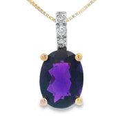 Bids.com Amethyst Diamond Fashion Pendants 10KT Yellow Gold Pendants